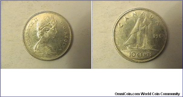 ELIZABETH II DG REGINA
10 CENTS
nickel