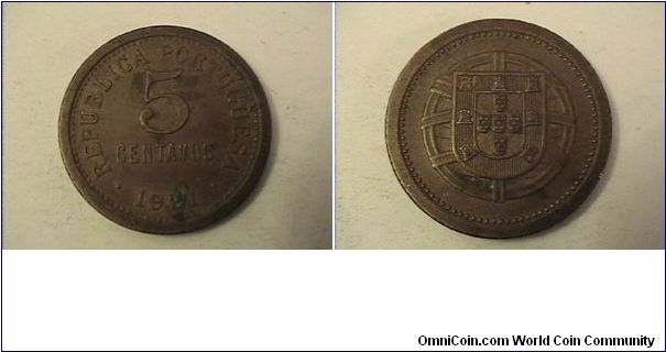 REPUBLICA PORTUGUESA
5 CENTAVOS
bronze