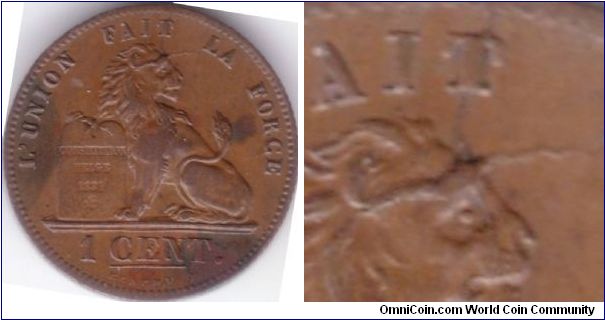 1 Centime 1857 - Die Breaks