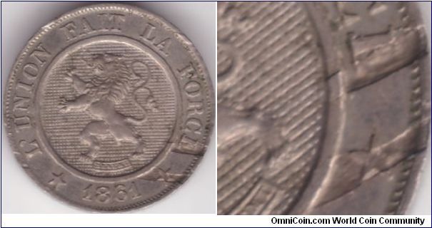 10 Centimes 1861 - Lamination Error