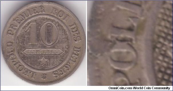 10 Centimes 1862 - Lamination Error