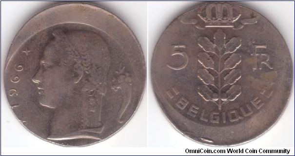 5 Francs 1966 - French Legends - Struck 15% Off Center