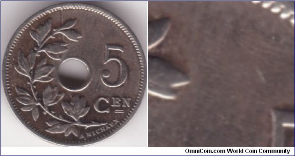 5 Cent 1930 - Dutch Legends - Forged to look like the rare variety without star (Clear scratching is visible where the star was before)