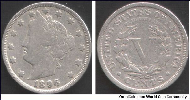 1896 5 cents