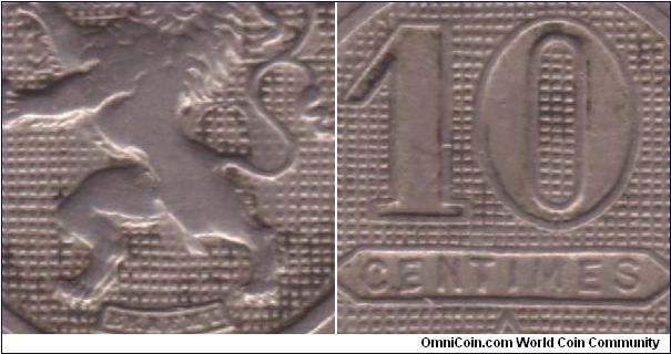 10 Centimes 1863 - Die Clashing - Details