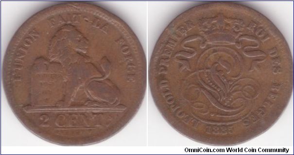 2 Centimes 1835 - Die Clashing