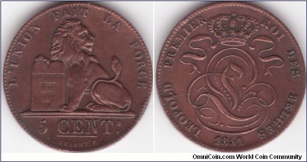 5 Centimes 1851 - Die Breaks