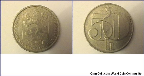 CESKOSLOVENSKA SOCIALISTICKA REPUBLIKA
50 HALERU
copper-nickel