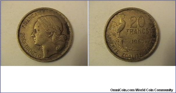 REPUBLIQUE FRANCAISE
LIBERTE EGALITE FRATERNITE
20 FRANCS
alum-bronze
