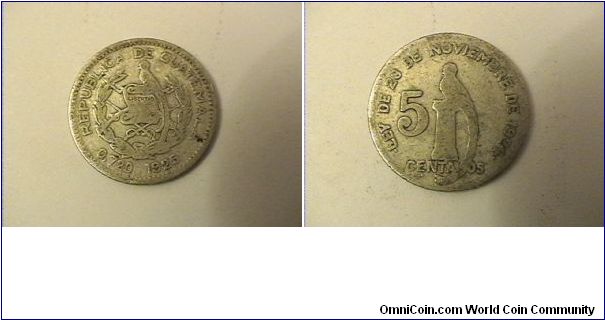 REPUBLICA DE GUATEMALA 0.720
LEY DE 28 NOVIEMBRE DE 1924
0.720 silver