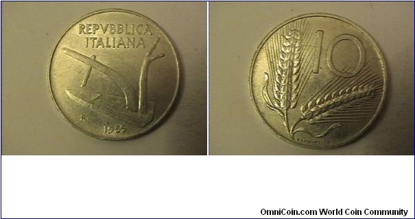 REPVBBLICA ITALIANA
10 LIRE
1955-R
alum