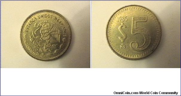 ESTADOS UNIDOS MEXICANOS
5 PESOS
brass