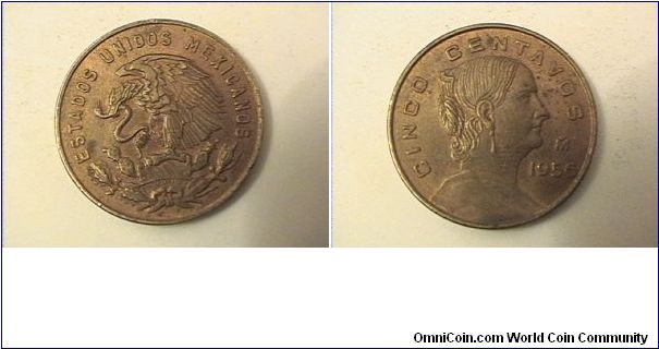 ESTADOS UNIDOS MEXICANOS
CINCO CENTAVOS
brass