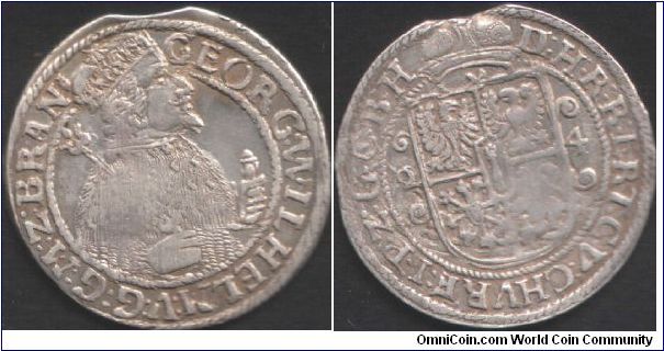 Brandenburg silver 18 Groscher or 1/4 thaler.