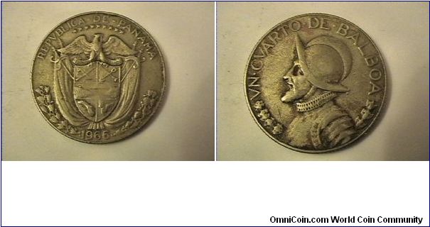 REPVBLICA DE PANAMA
VN CVARTO DE BALBOA
copper-nickel clad copper