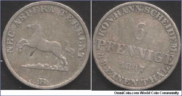 Hannover 6 pfennig. Hannover (B) mint