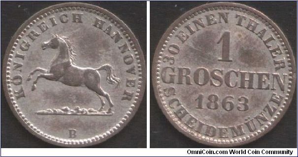 Hannover groschen. Hannover (B) mint. Nice horsie! :)