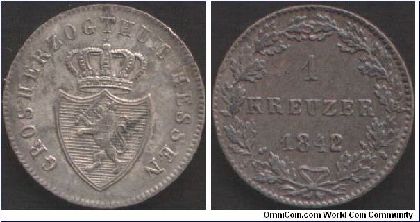 Hesse Darmstadt- silver 1 Kreuzer