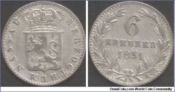 Nassau - silver 6 Kreuzer