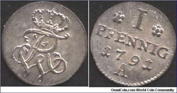 Prussia - silver pfennig. beautiful little coin