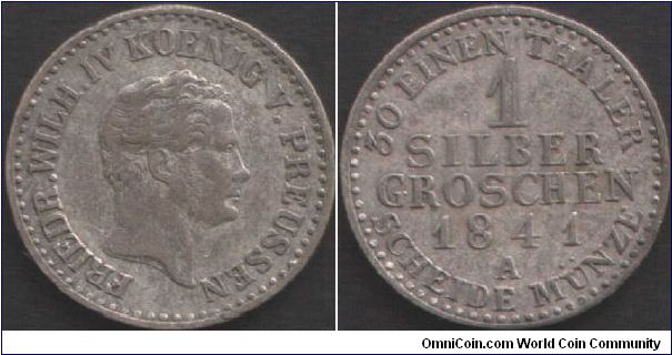 Prussia - 1841A silber Groschen