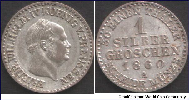 Prussia - 1860A silber Groschen