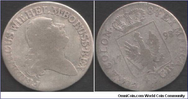 Prussia - 1798E silver 4 groschen. Napoleonic era.