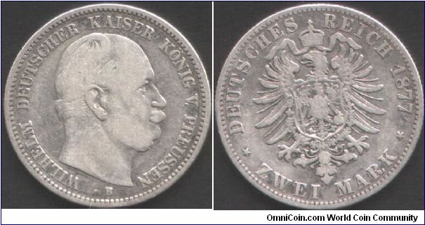 Prussia - 2 marks 1877B