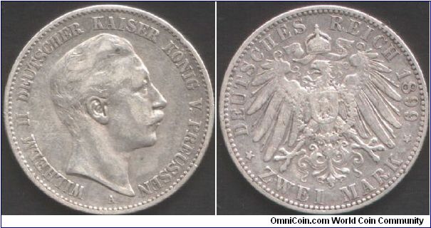 Prussia - 2 marks 1899A