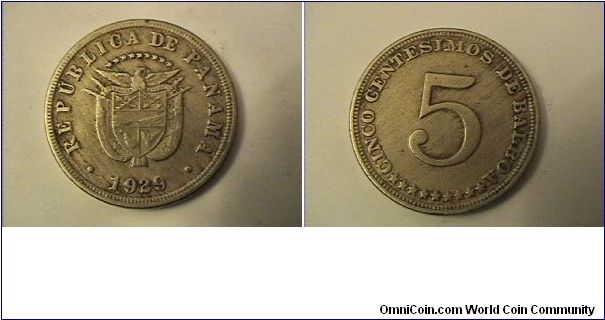 REPUBLICA DE PANAMA
CINCO CENTESIMOS DE BALBOA
copper-nickel