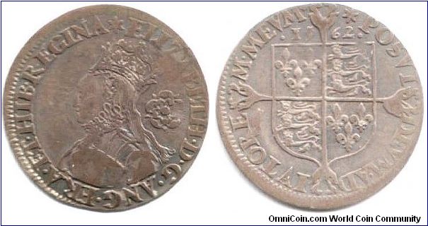 1562 6d of Elizabeth I of England.