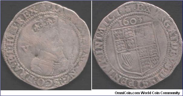1603 6d of James I of England / VI of Scotland.