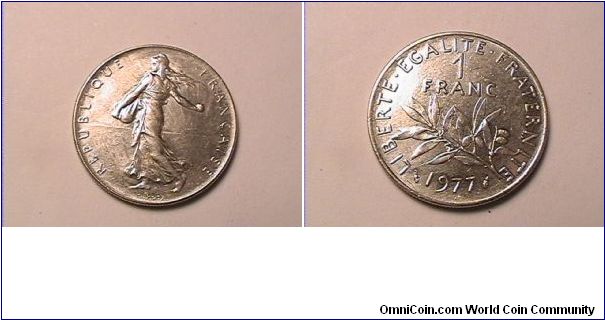 REPUBLIQUE FRANCAISE
LIBERTE EGALITE FRATERNITE 1 FRANC
nickel