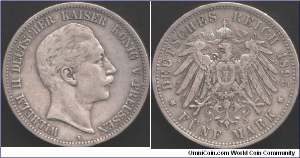 Prussia - 1895 5 marks
