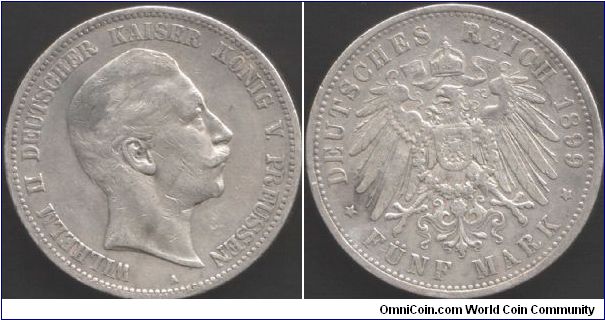 Prussia - 1899 5 marks