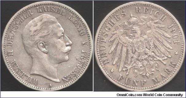 Prussia - 1901 5 marks