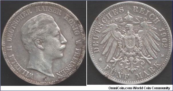 Prussia - 1902 5 marks