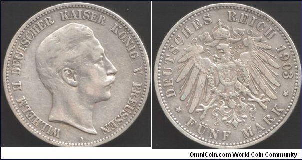 Prussia - 1903 5 marks