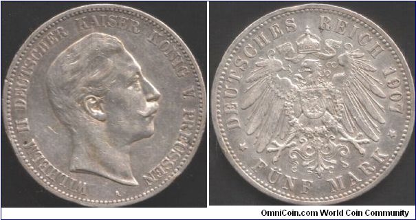 Prussia - 1907 5 marks