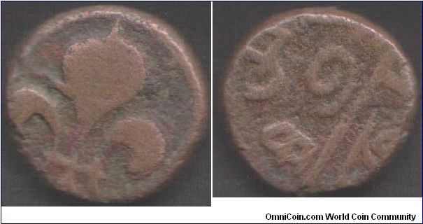 French India - Pondichery copper Half Doudou. These coins minted from 1720 - 1835 approx.