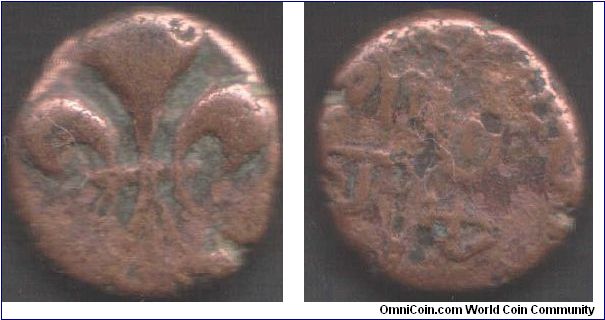 French India - Pondichery copper  Doudou. These coins minted from 1720 - 1835 approx.