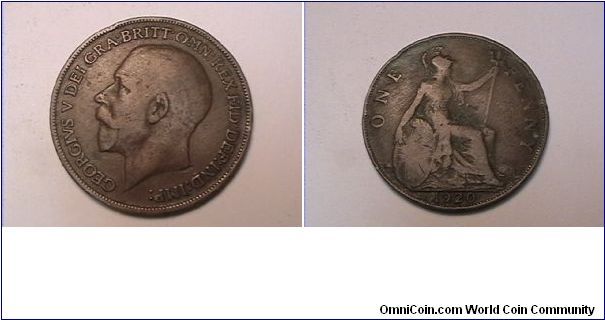 GEORGIVS V DEI GRA BRITT OMN REX FID DEF IND IMP
ONE PENNY
bronze