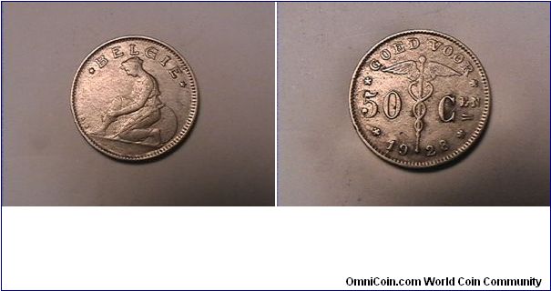 BELGIE
GOED VOOR 50 CENTIMES
nickel