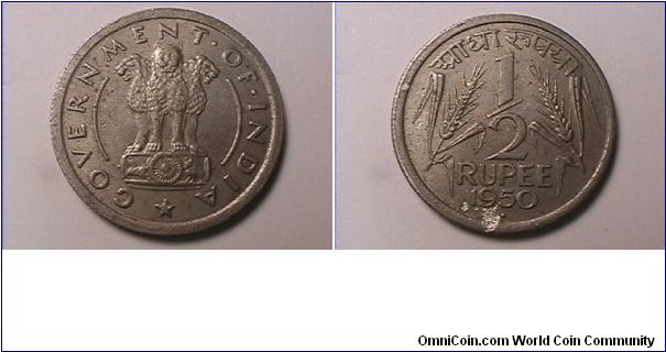 GOVERNMENT OF INDIA
1/2 RUPEE
nickel
