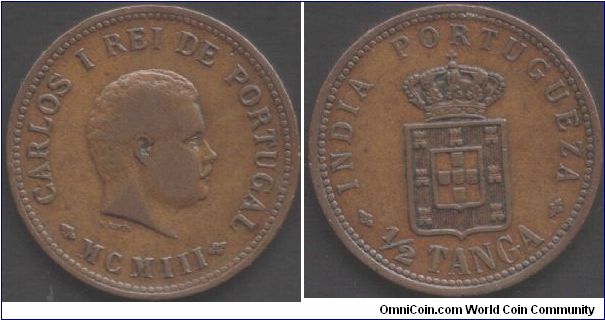 Portuguese India - 1/2 Tanga.