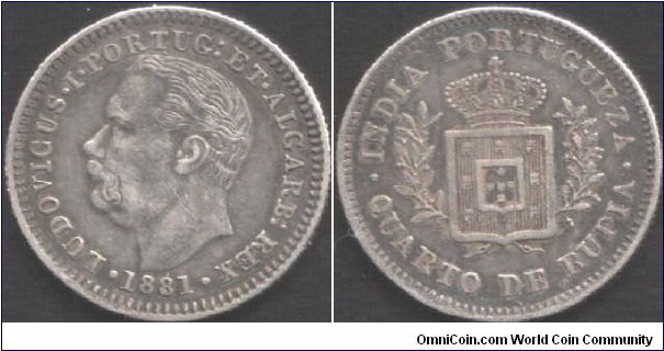 Portuguese India - 1/4 rupia