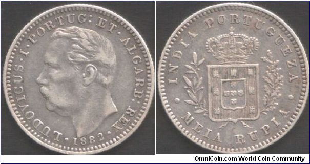 Portuguese India - 1/2 rupia.