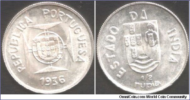 Portuguese India - 1/2 rupia.
