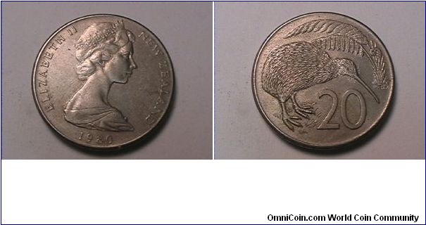 ELIZABETH II NEW ZEALAND
20 CENTS
copper-nickel