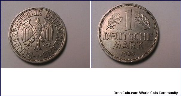 BUNDESREPUBLIK DEUTSCHLAND
1 DEUTSCHE MARK
1950-J
copper-nickel
